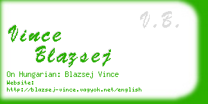 vince blazsej business card